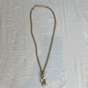 Stella & Dot Gold Necklace with Crystal Pendant